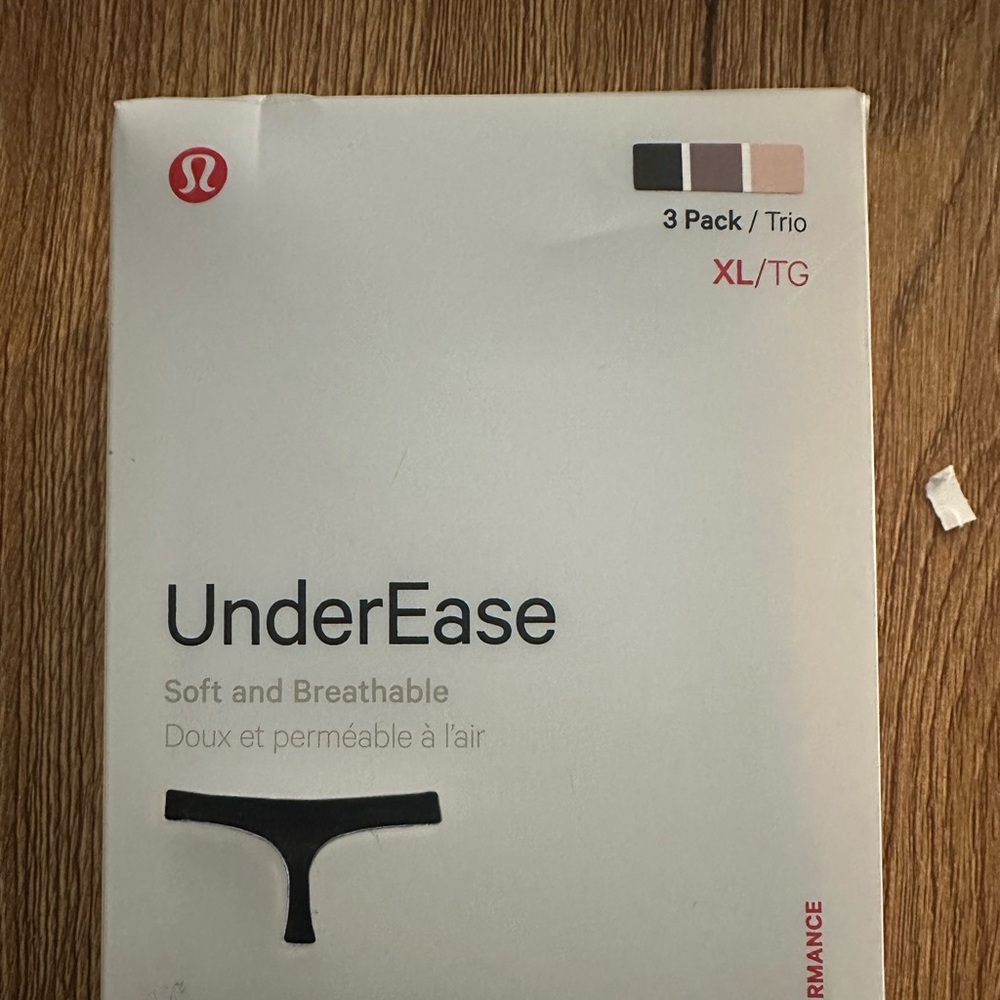 Lululemon UnderEase Mid Rise Thong Underwear 3 Pack size Medium NWT